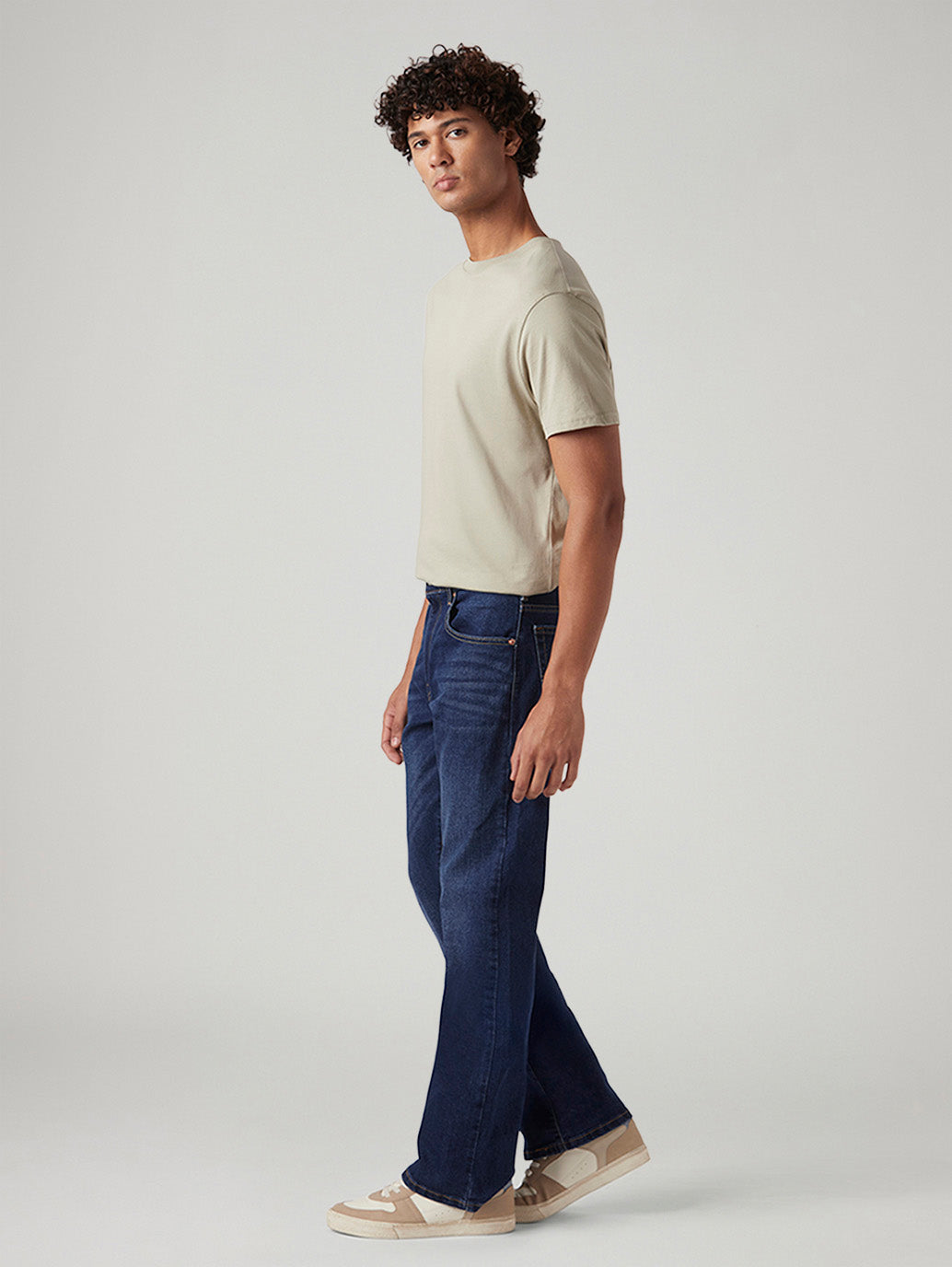 Men's 517 Dark Blue Bootcut Fit Mid Rise Jeans - Side View