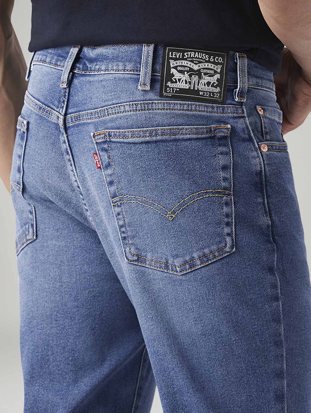 Men's 517 Blue Bootcut Fit Mid Rise Jeans - Detail View