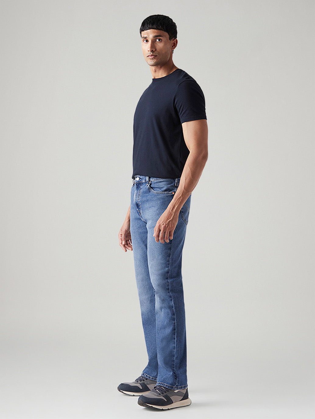 Men's 517 Blue Bootcut Fit Mid Rise Jeans - Side View