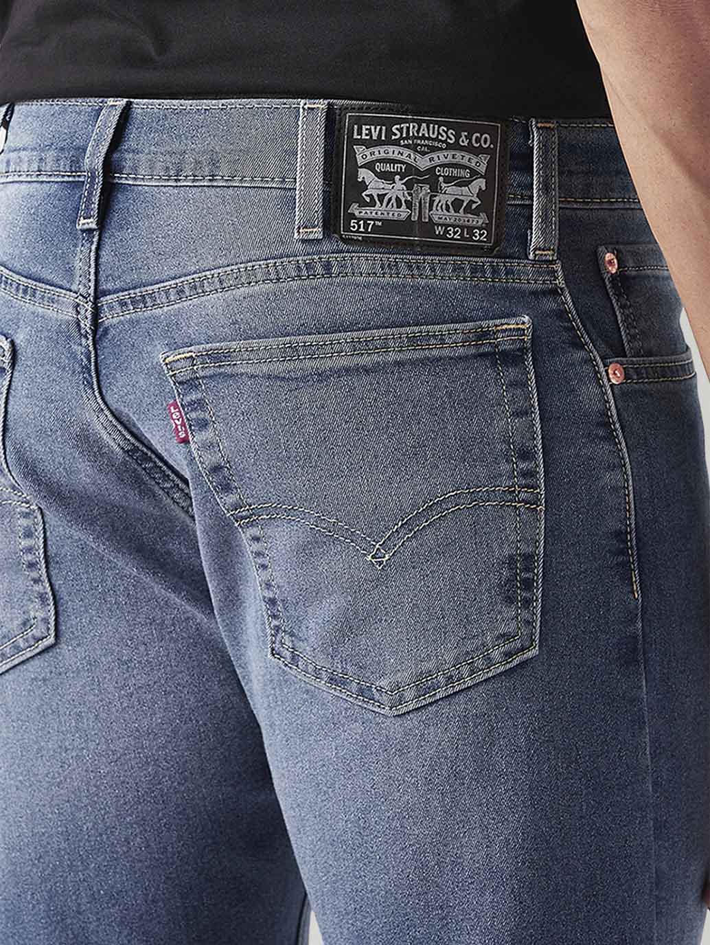 Men's 517 Blue Bootcut Fit Mid Rise Jeans - Detail View
