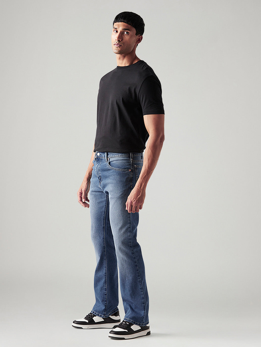 Men's 517 Blue Bootcut Fit Mid Rise Jeans - Side View