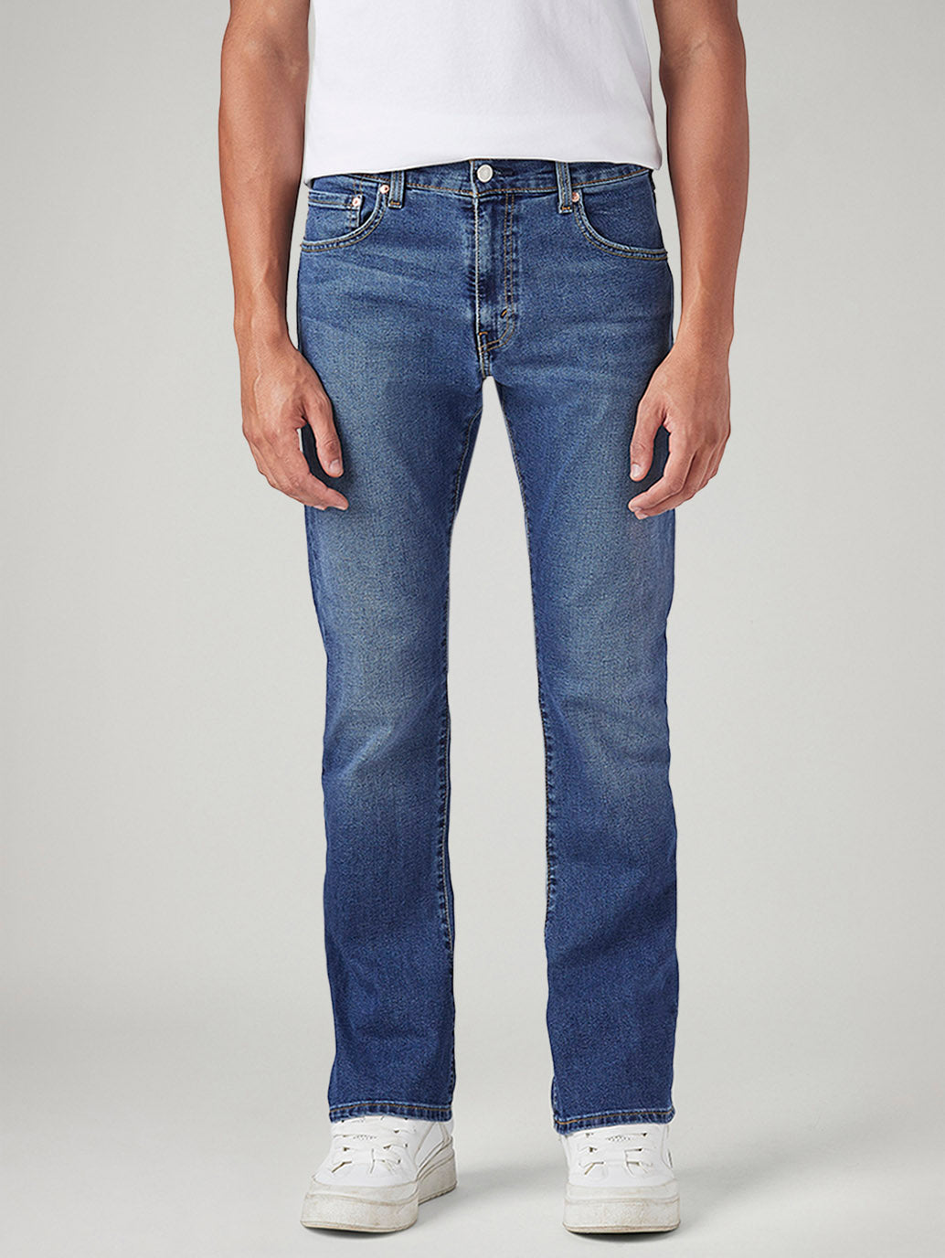 Men's 517 Blue Bootcut Fit Mid Rise Jeans - Front View