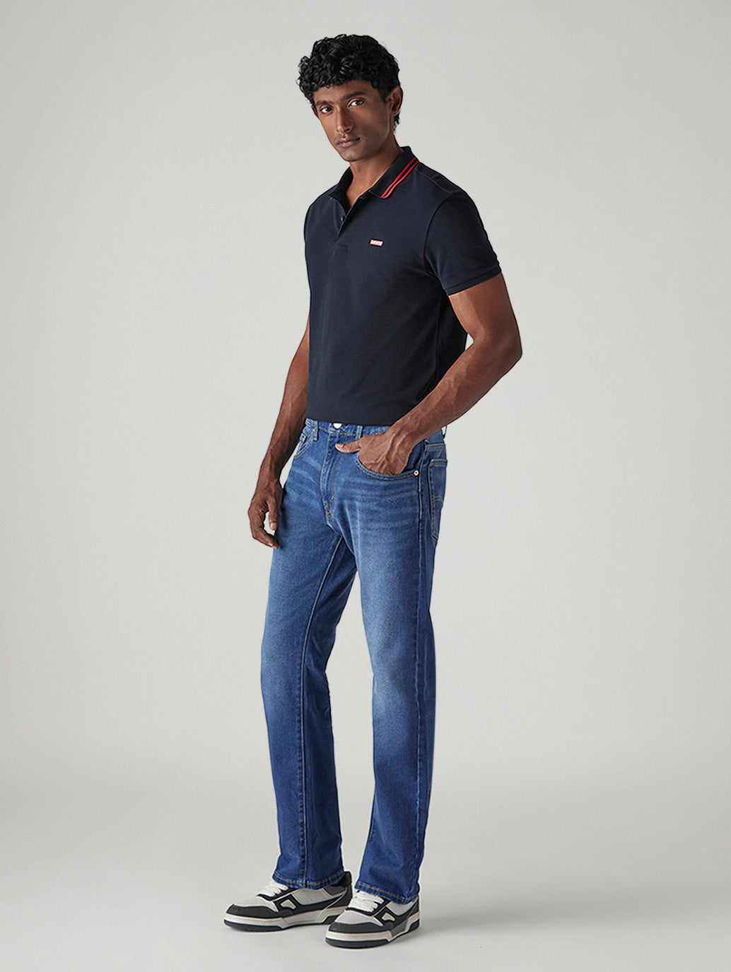 Men's 517 Blue Bootcut Fit Mid Rise Jeans - Side View