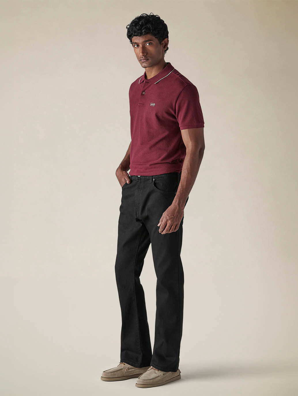 Mens 517 Mid rise Bootcut Fit Cotton Stretch Blend Jeans - Side View