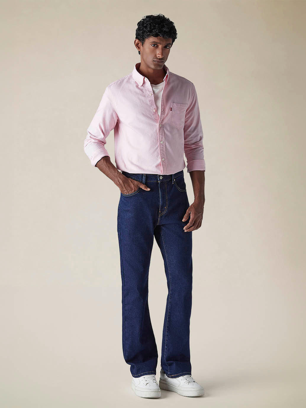 Mens 517 Mid rise Bootcut Fit Cotton Stretch Blend Jeans