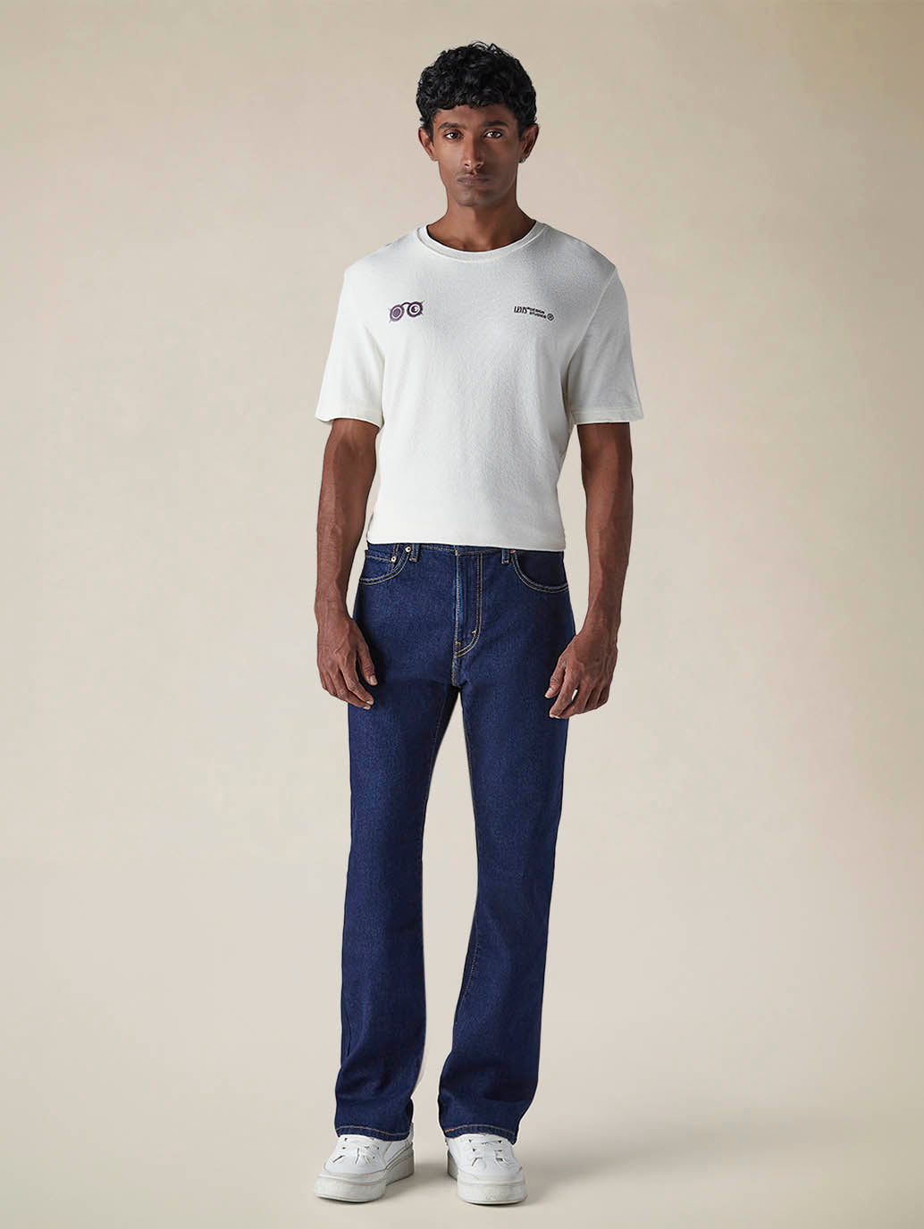 Mens 517 Mid rise Bootcut Fit Cotton Stretch Blend Jeans - Front View