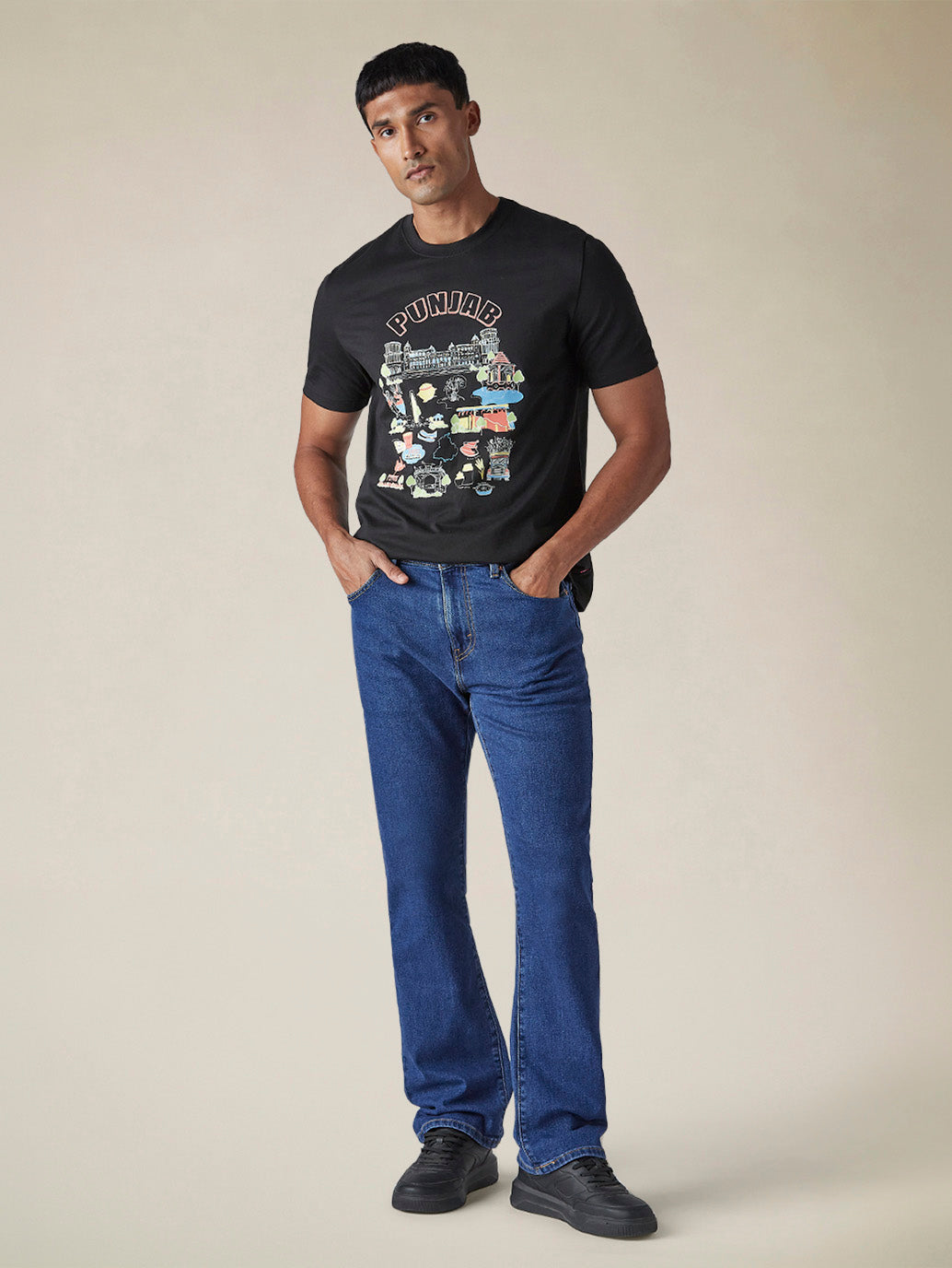 Mens 517 Mid rise Bootcut Fit Cotton Stretch Blend Jeans