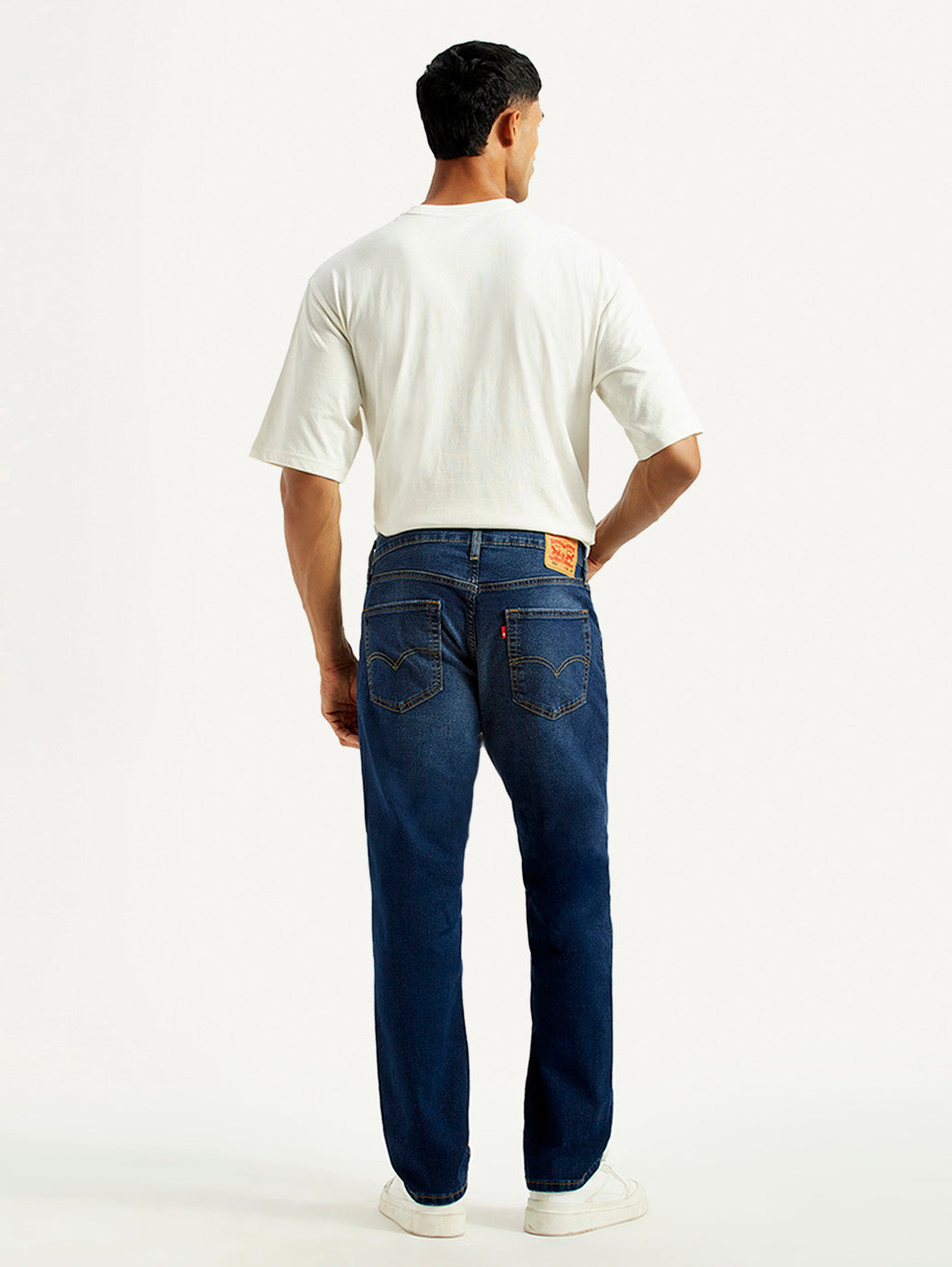 Men's 541 Dark Indigo Athletic Tapered Fit Mid Rise Jeans - Back View