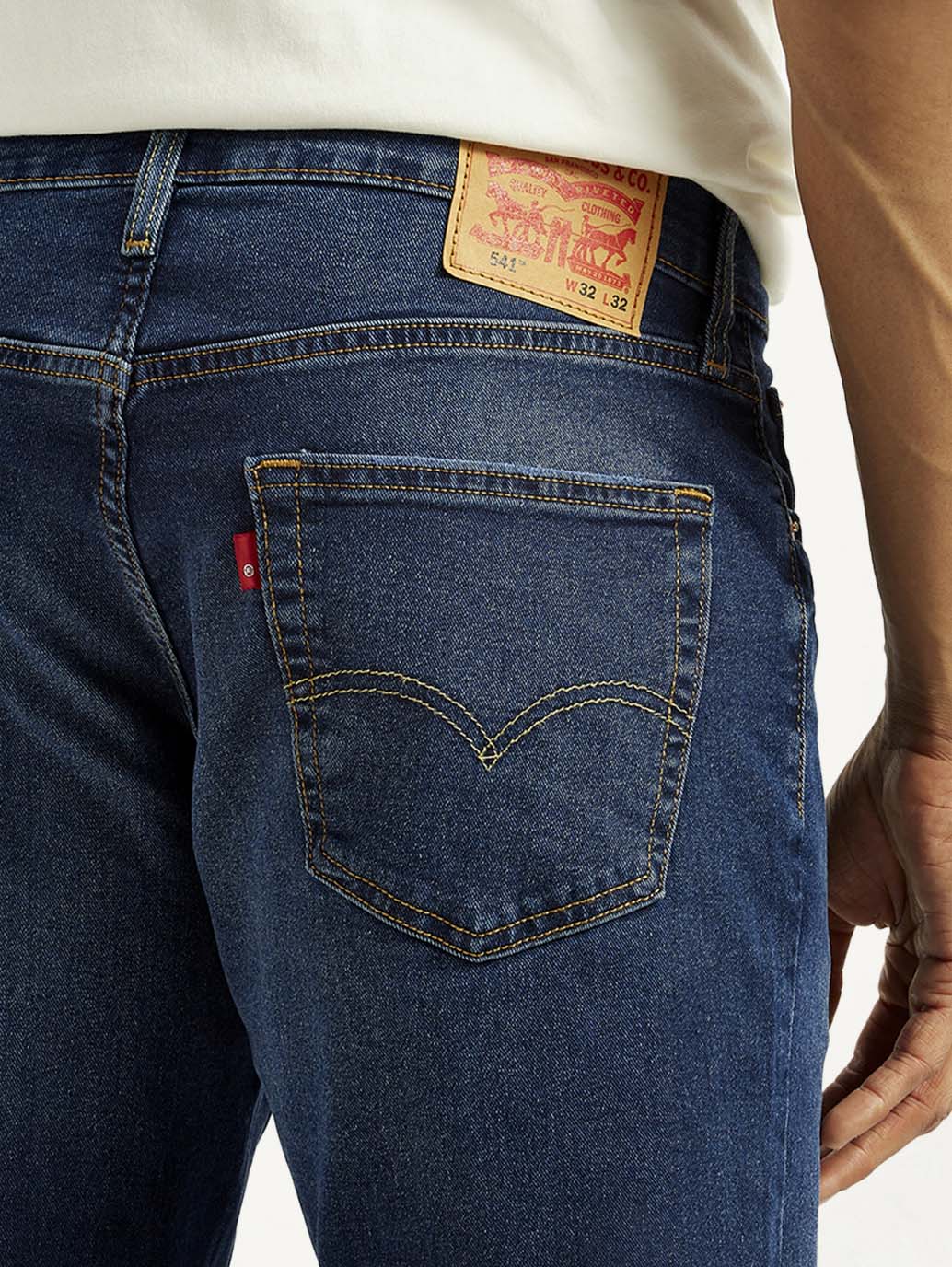 Men's 541 Dark Indigo Athletic Tapered Fit Mid Rise Jeans - Detail View