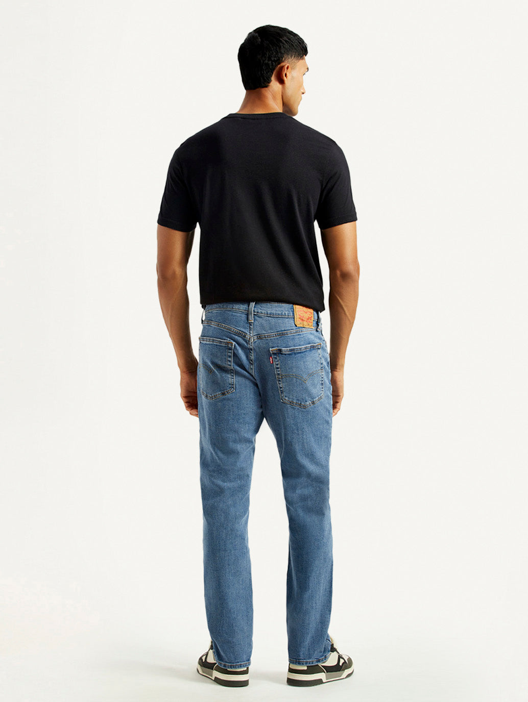 Men's 541 Med Indigo Athletic Tapered Fit Mid Rise Jeans - Back View