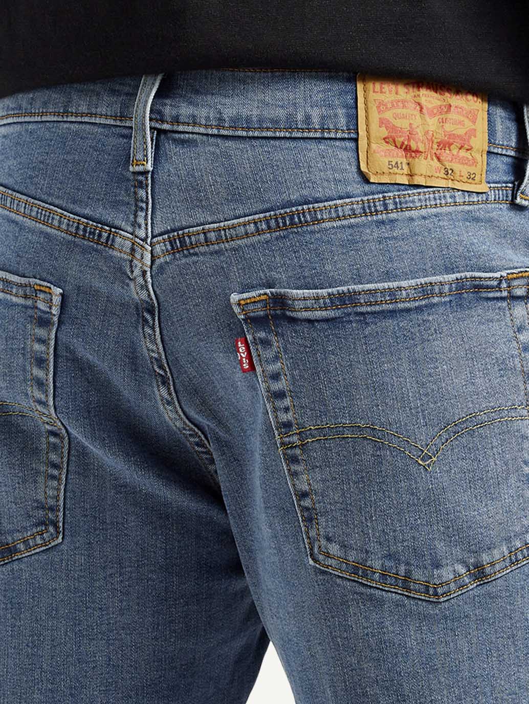 Men's 541 Med Indigo Athletic Tapered Fit Mid Rise Jeans - Detail View