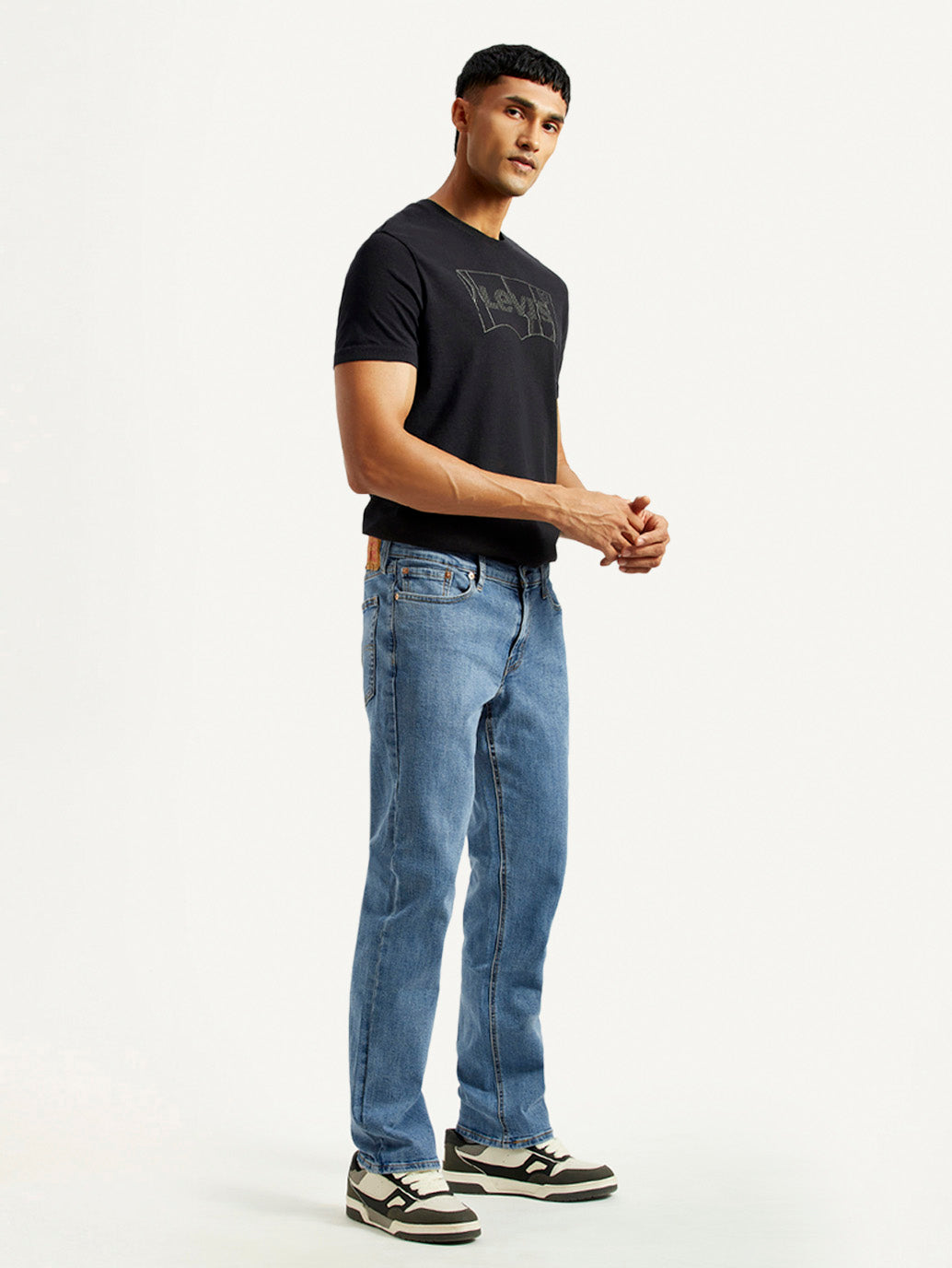 Men's 541 Med Indigo Athletic Tapered Fit Mid Rise Jeans - Side View