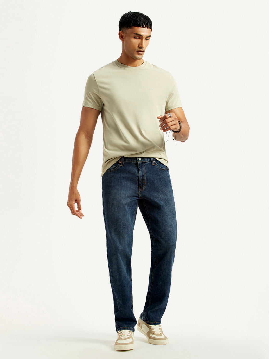 Men's 541 Dark Indigo Athletic Tapered Fit Mid Rise Jeans - Styleshot View