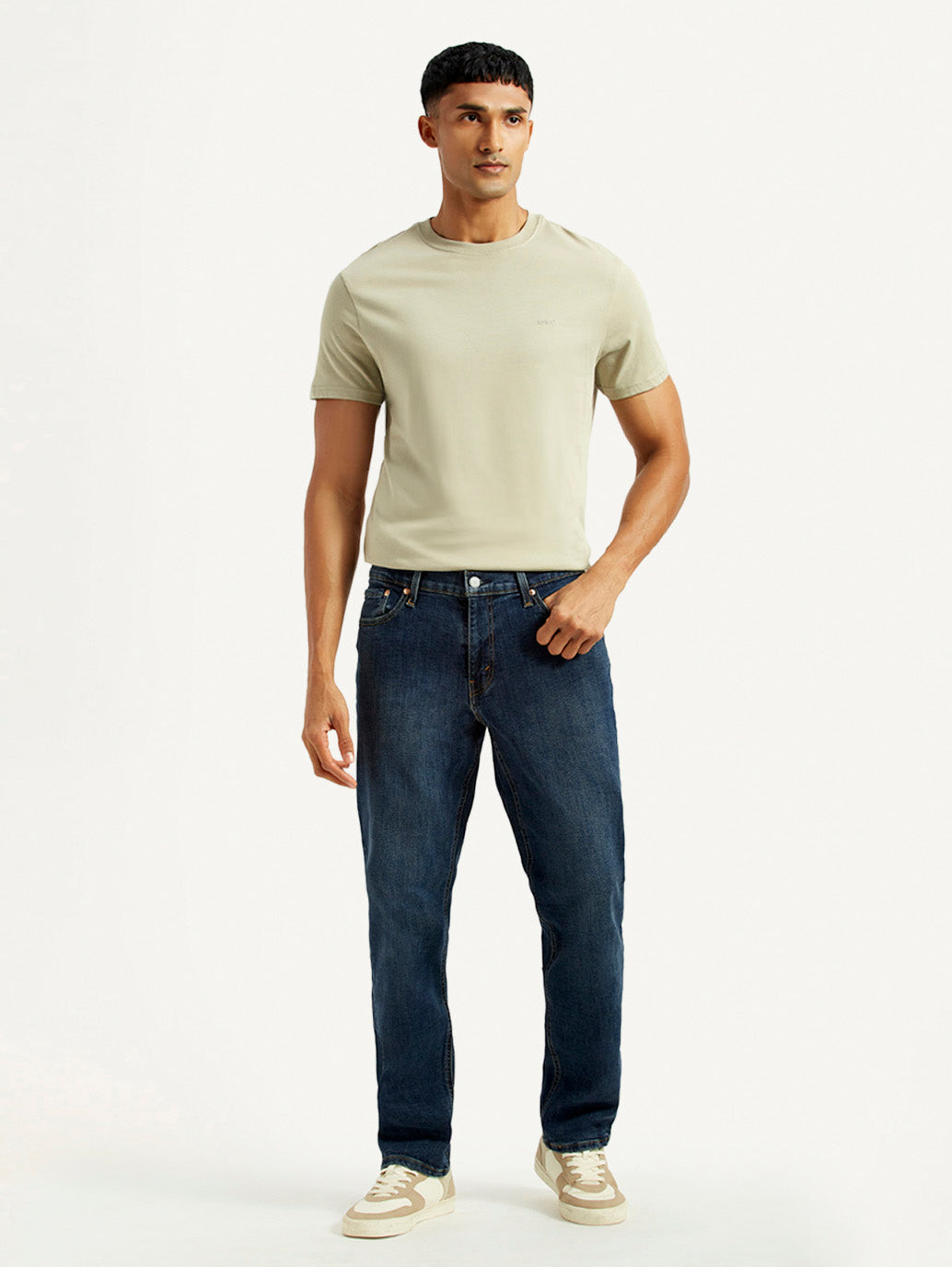 Men's 541 Dark Indigo Athletic Tapered Fit Mid Rise Jeans - Front View