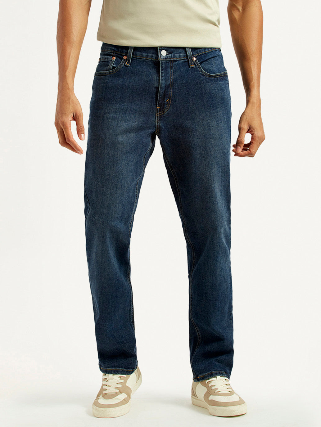 Men's 541 Dark Indigo Athletic Tapered Fit Mid Rise Jeans - Front View