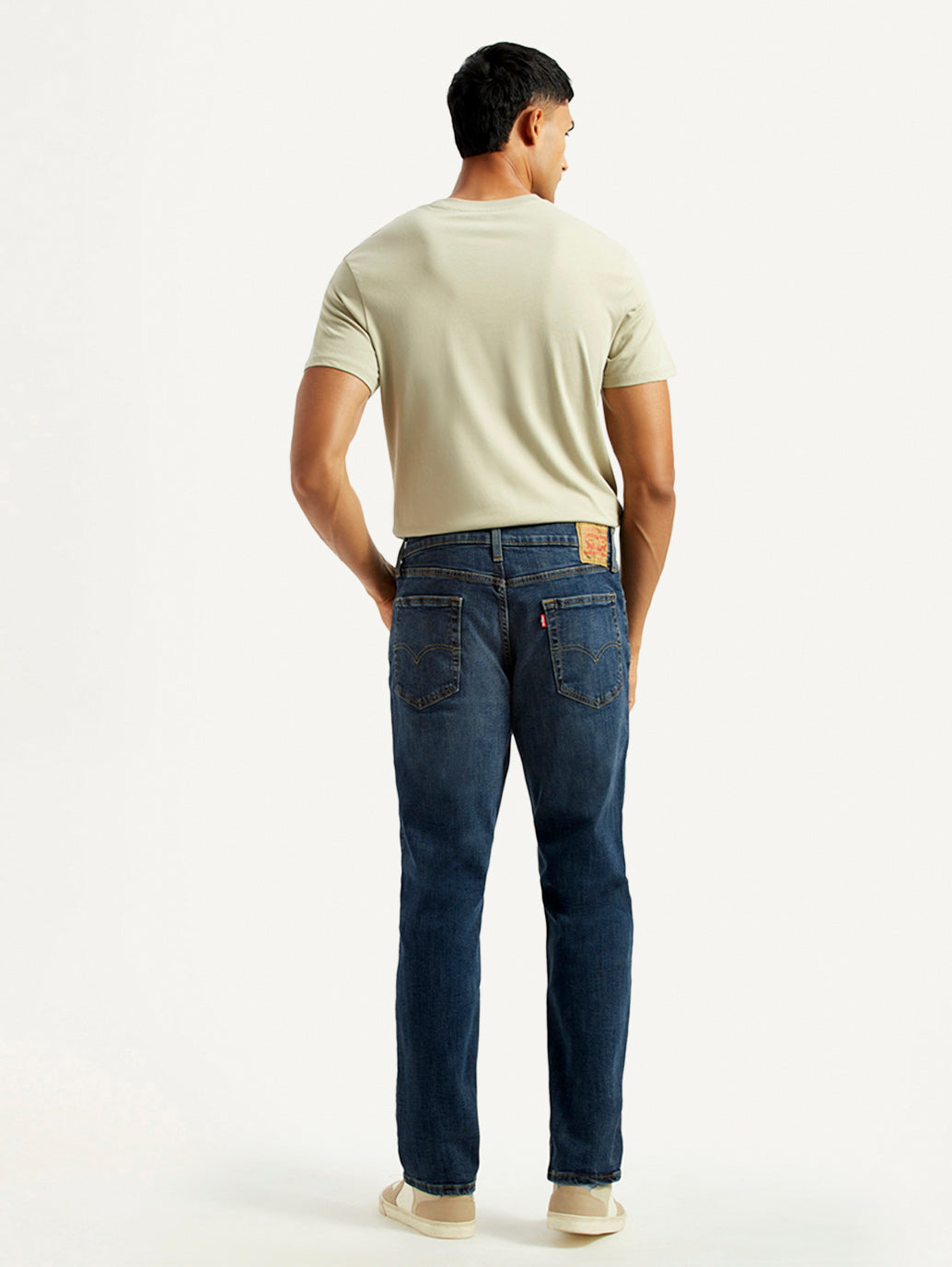 Men's 541 Dark Indigo Athletic Tapered Fit Mid Rise Jeans - Back View