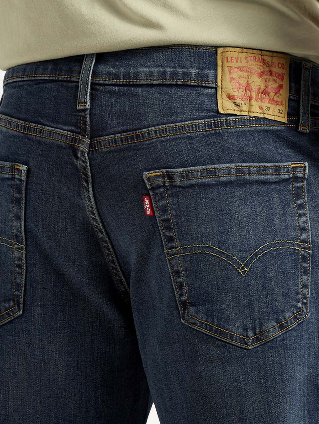 Men's 541 Dark Indigo Athletic Tapered Fit Mid Rise Jeans - Detail View