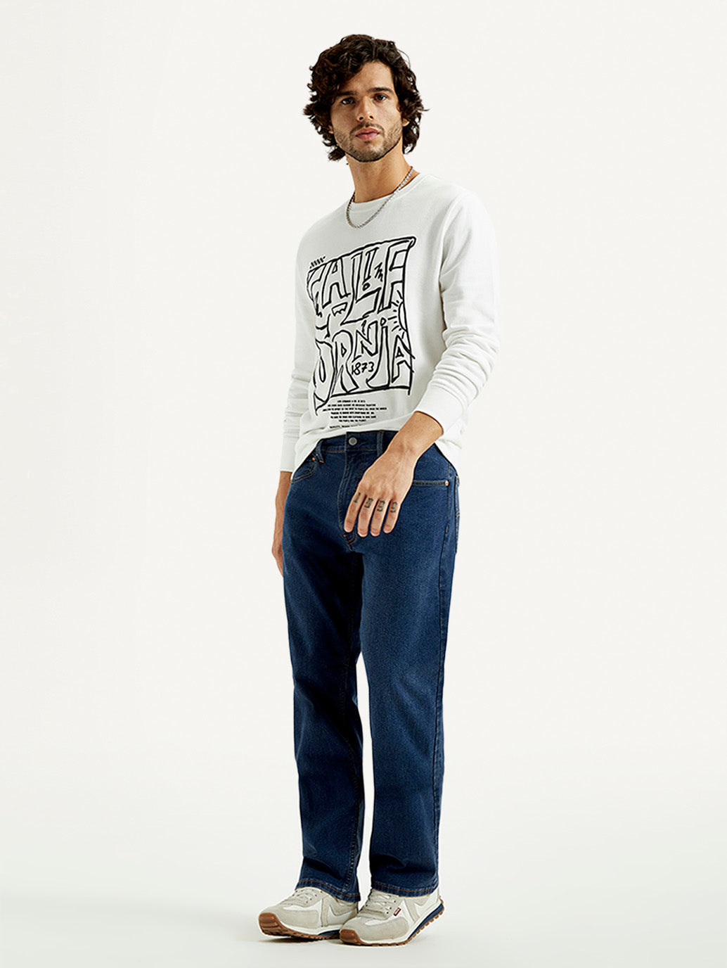 Men's 541 Dark Indigo Athletic Tapered Fit Mid Rise Jeans - Styleshot View