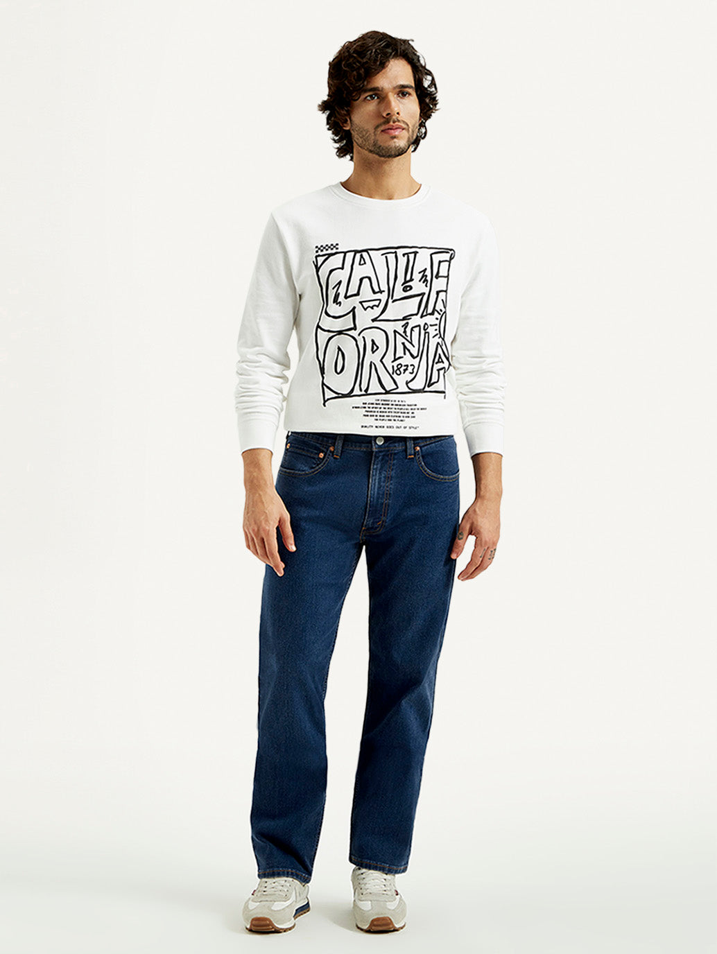 Men's 541 Dark Indigo Athletic Tapered Fit Mid Rise Jeans - Front View