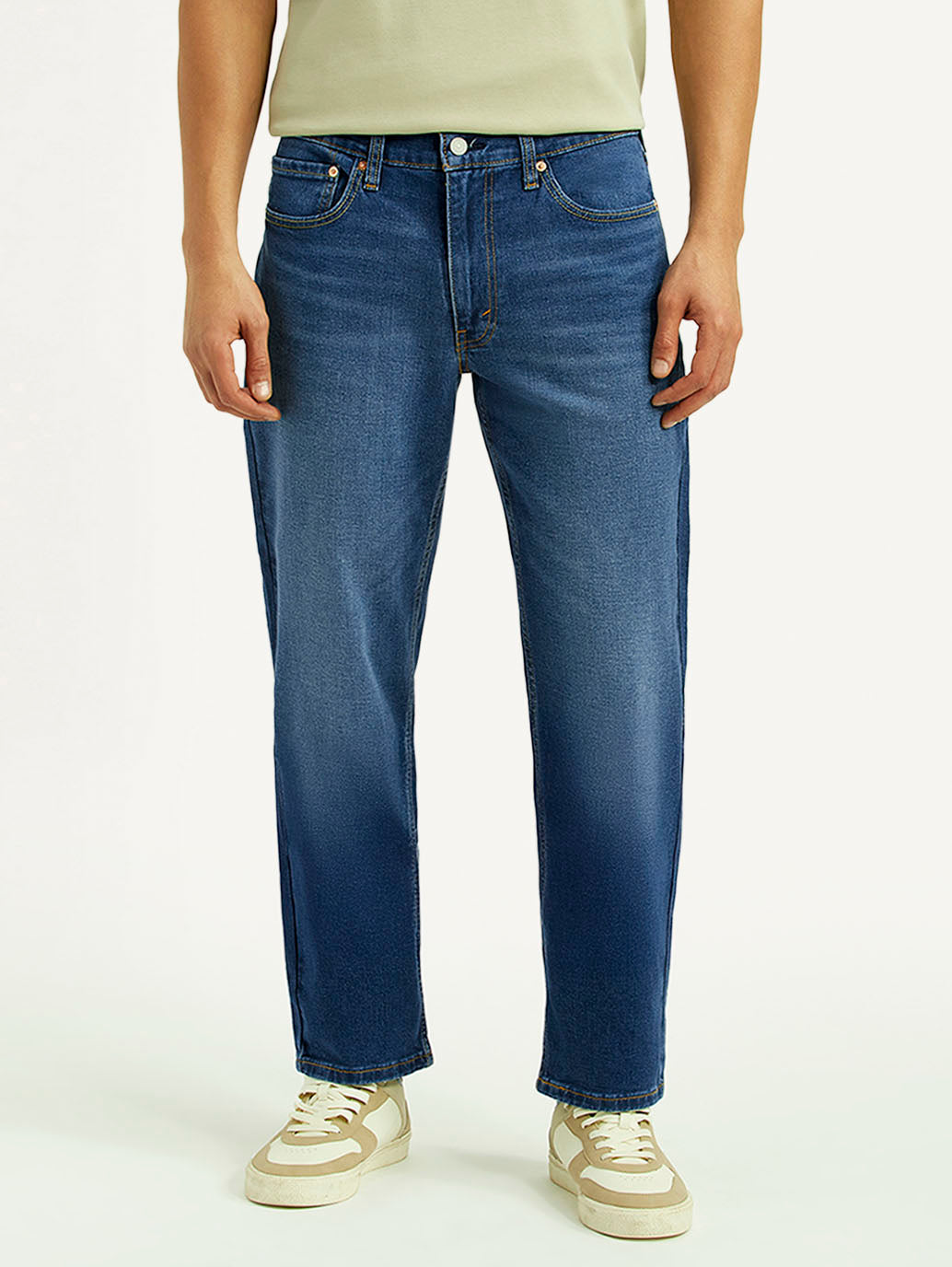 Men's 541 Mid Indigo Athletic Tapered Fit Mid Rise Jeans - Front View