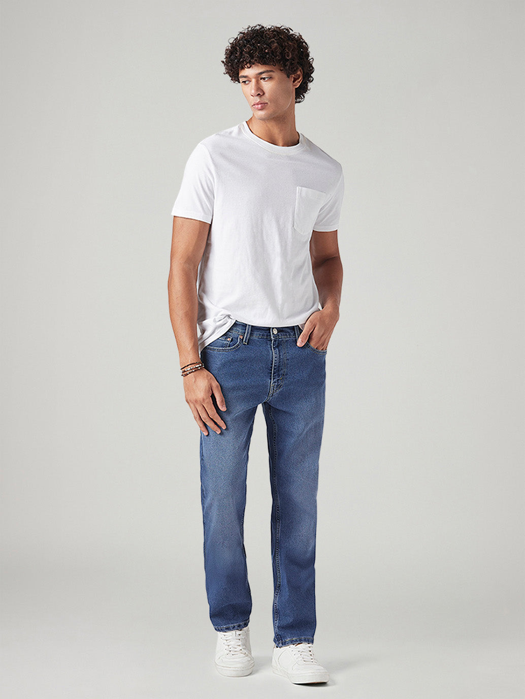 Men's 541 Blue Athletic Tapered Fit Mid Rise Jeans - Styleshot View