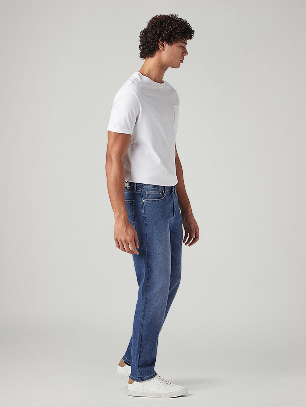 Men's 541 Blue Athletic Tapered Fit Mid Rise Jeans - Side View