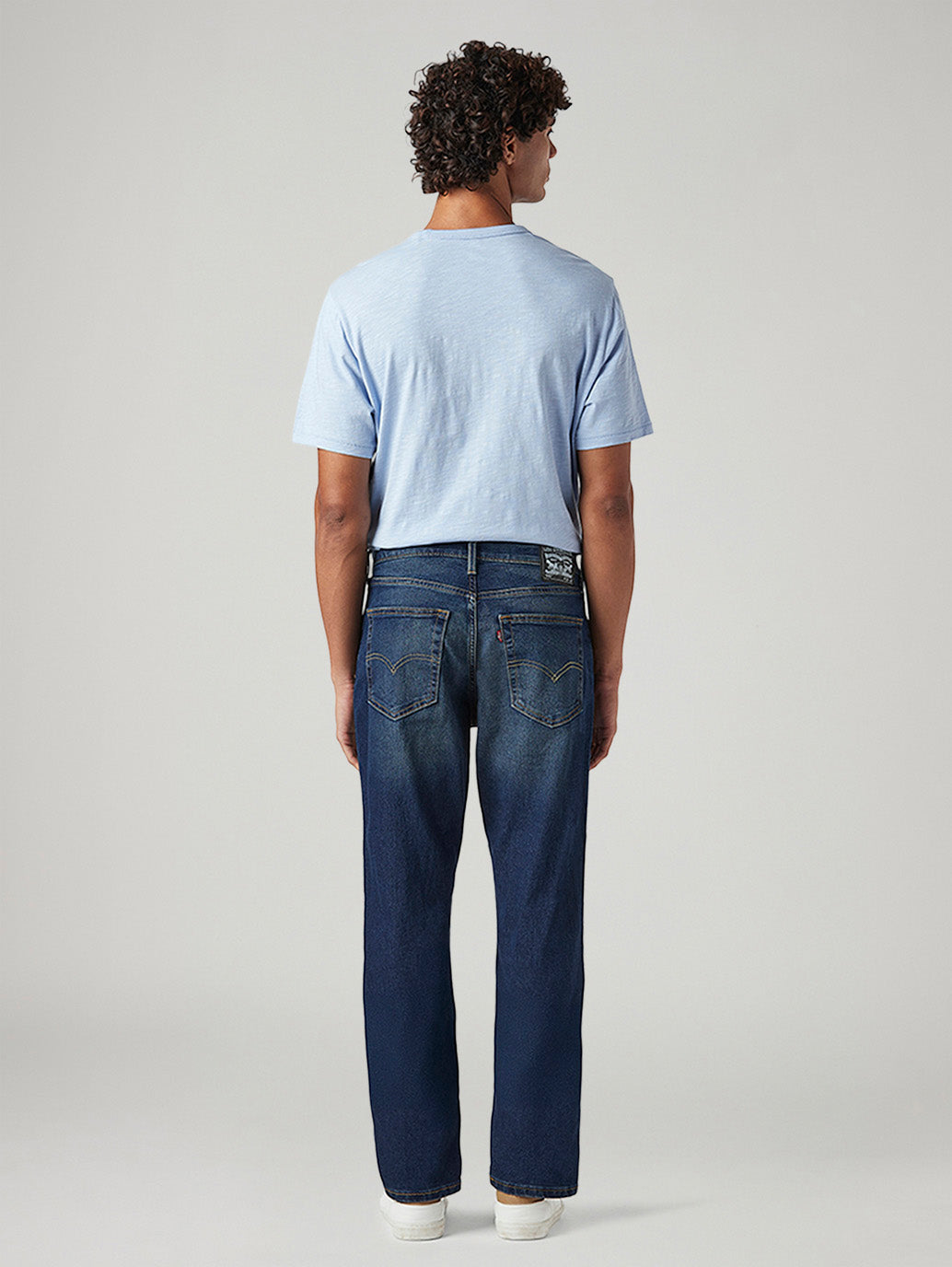 Men's 541 Dark Blue Athletic Tapered Fit Mid Rise Tinted Jeans - Back View