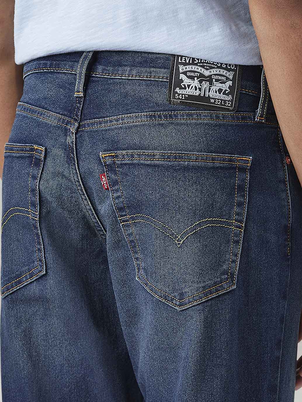Men's 541 Dark Blue Athletic Tapered Fit Mid Rise Tinted Jeans - 20 View