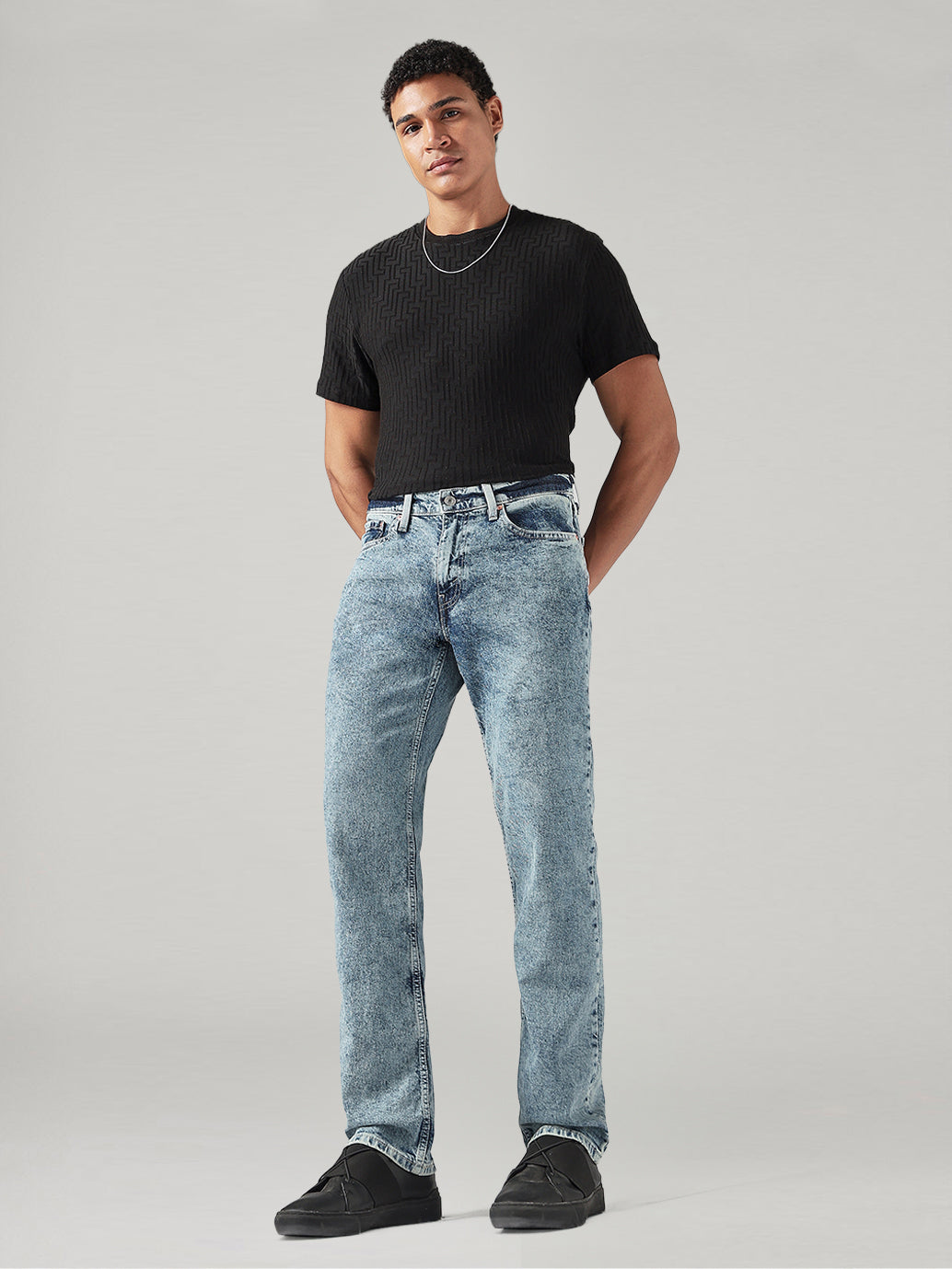 Men's 541 Light Blue Athletic Tapered Fit Mid Rise Jeans