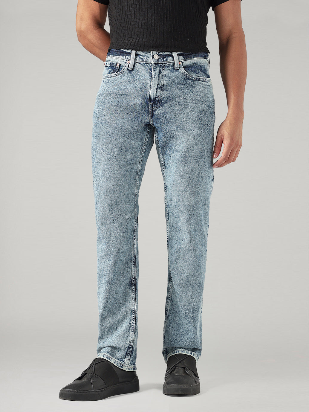 Men's 541 Light Blue Athletic Tapered Fit Mid Rise Jeans - Front View