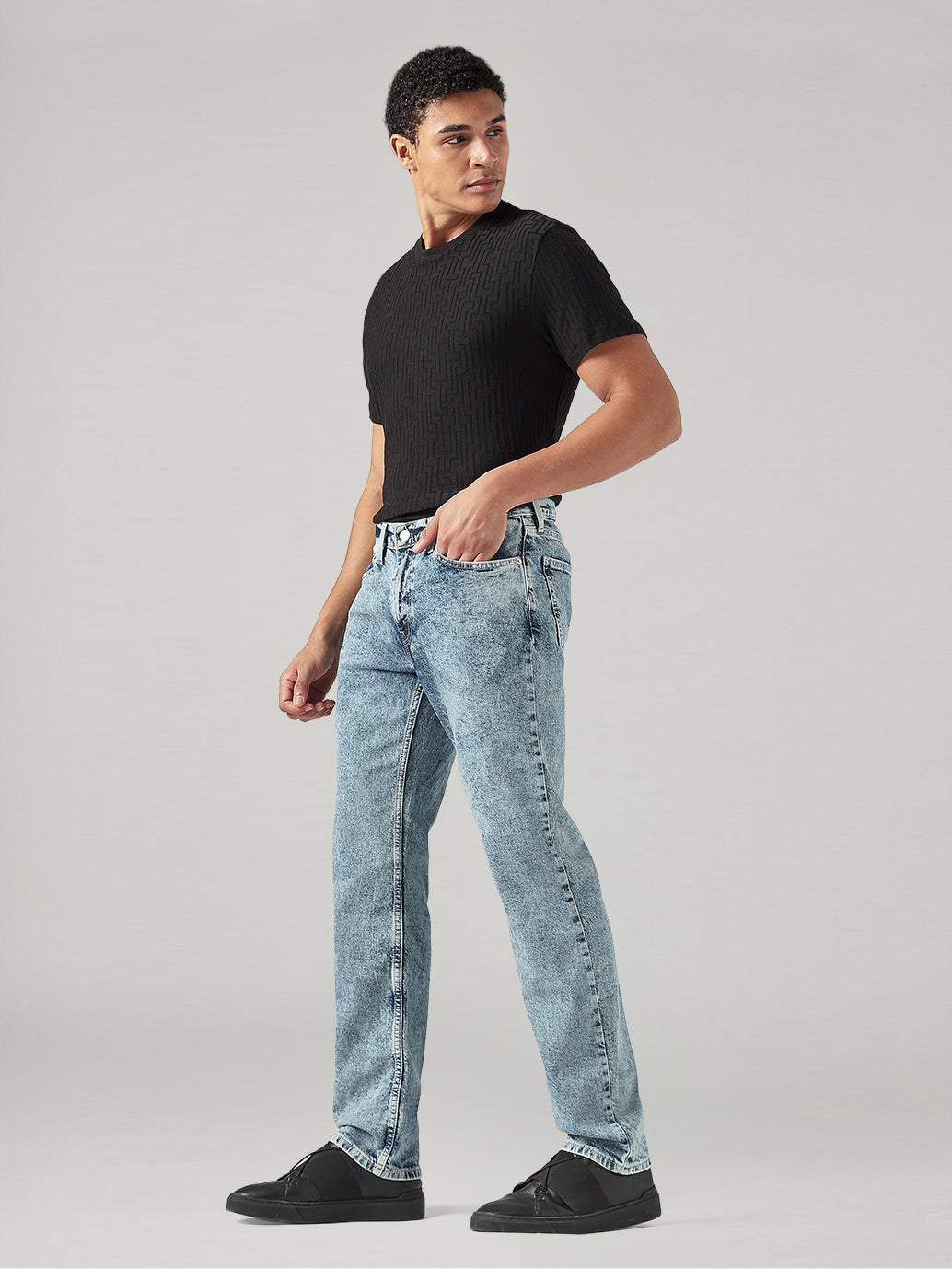 Men's 541 Light Blue Athletic Tapered Fit Mid Rise Jeans - Side View
