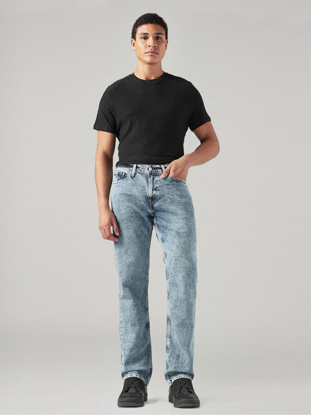 Men's 541 Light Blue Athletic Tapered Fit Mid Rise Jeans - Front View