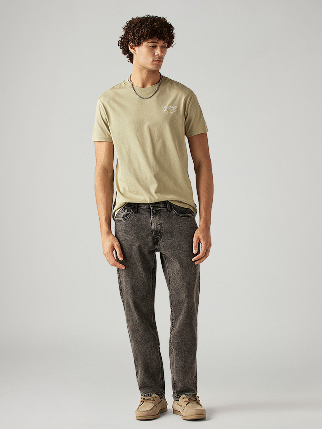 Men's 541 Grey Athletic Tapered Fit Mid Rise Jeans - Styleshot View