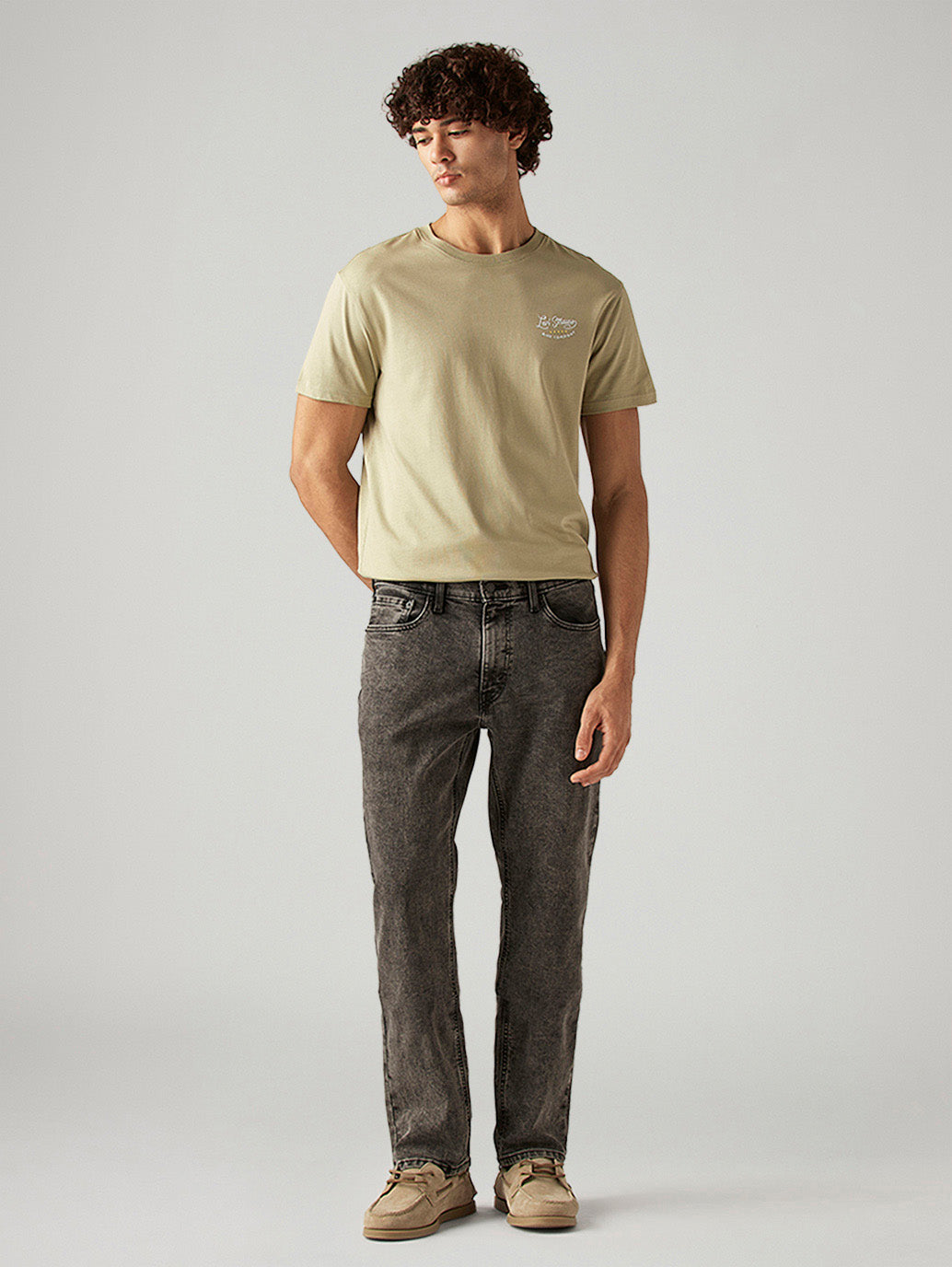 Men's 541 Grey Athletic Tapered Fit Mid Rise Jeans - Front View