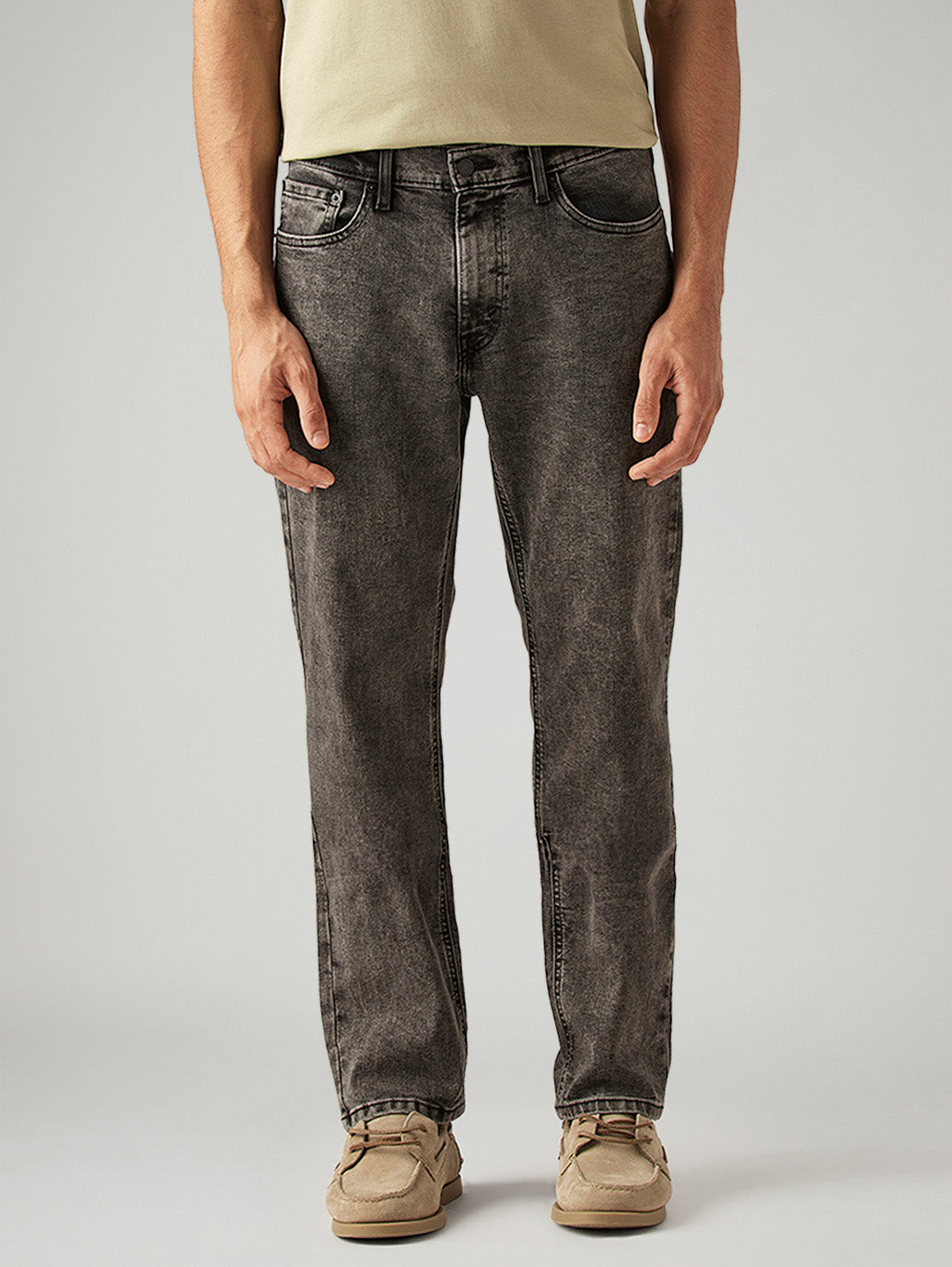 Men's 541 Grey Athletic Tapered Fit Mid Rise Jeans - Front View