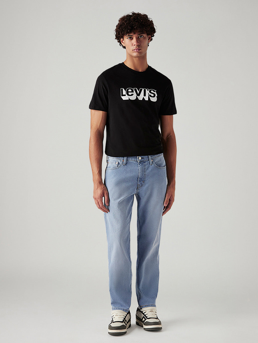 Men's 541 Light Blue Athletic Tapered Fit Mid Rise Jeans - Front View