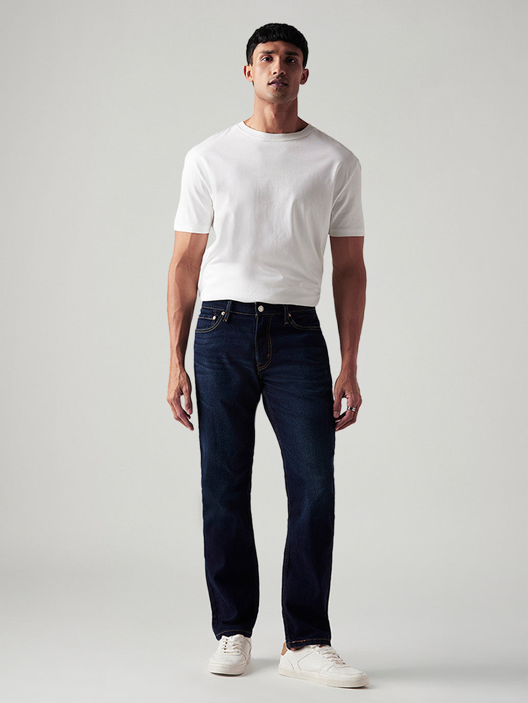 Men's 541 Dark Indigo Athletic Tapered Fit Mid Rise Jeans - Front View