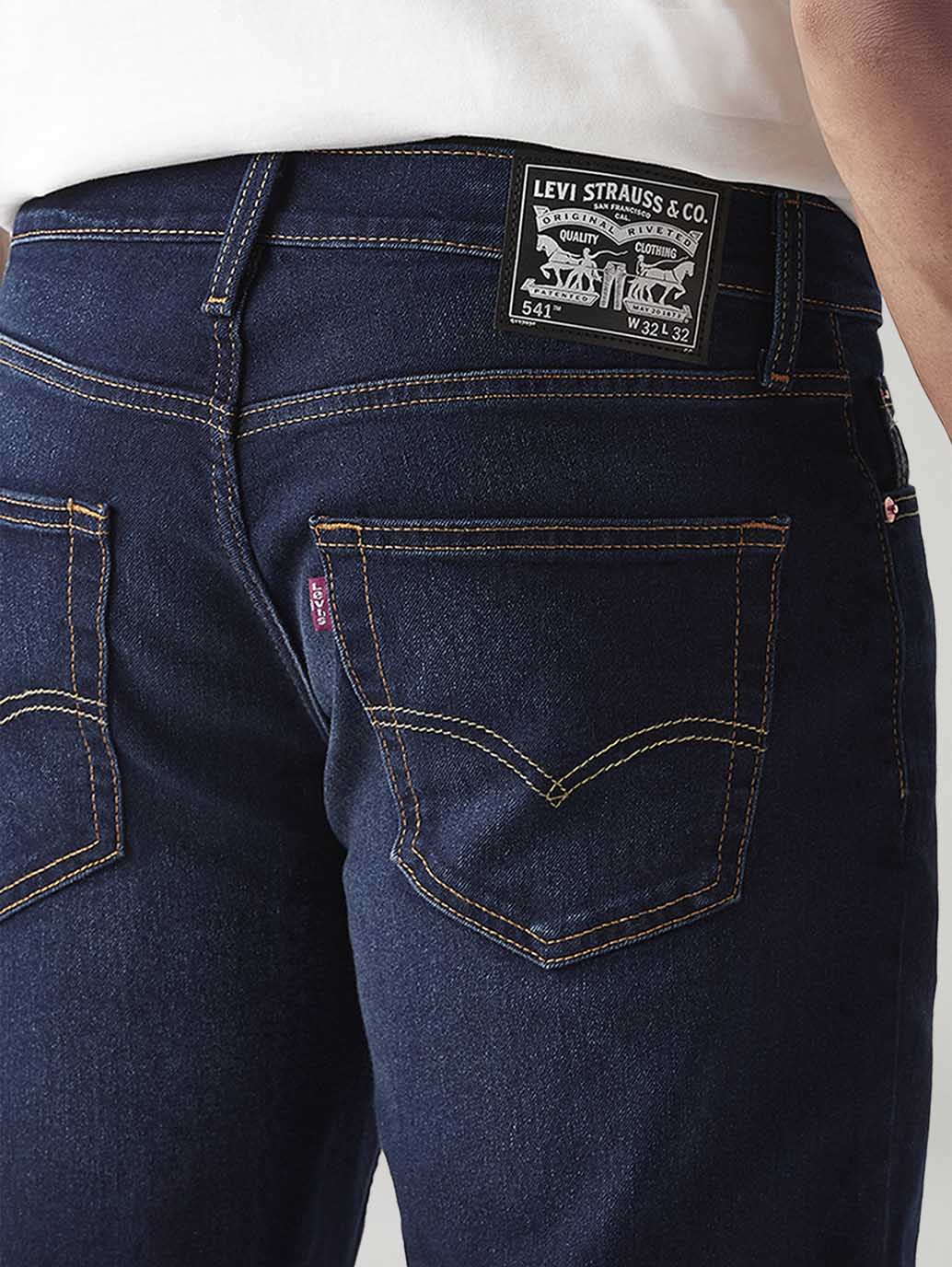 Men's 541 Dark Indigo Athletic Tapered Fit Mid Rise Jeans - Detail View