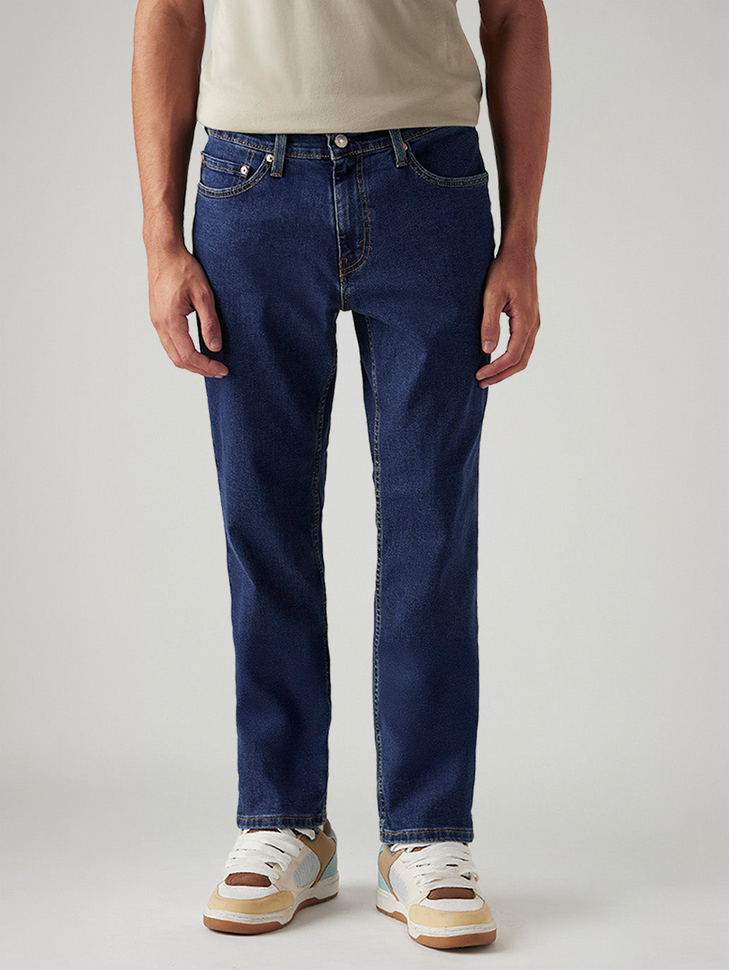 Men's 541 Dark Blue Athletic Tapered Fit Mid Rise Jeans - Front View