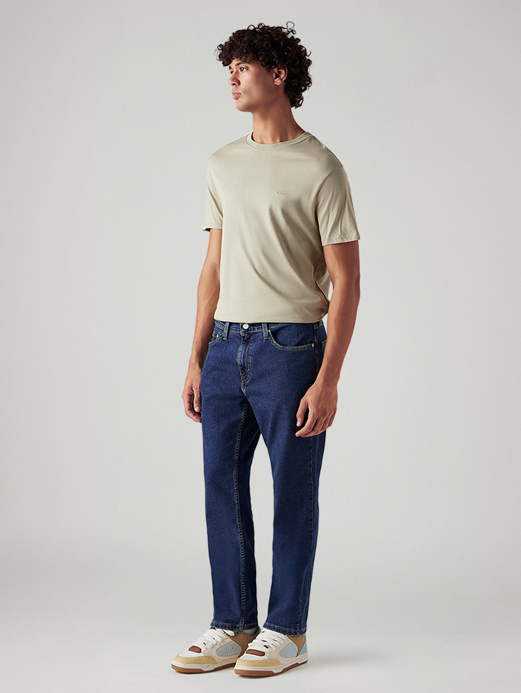 Men's 541 Dark Blue Athletic Tapered Fit Mid Rise Jeans - Side View