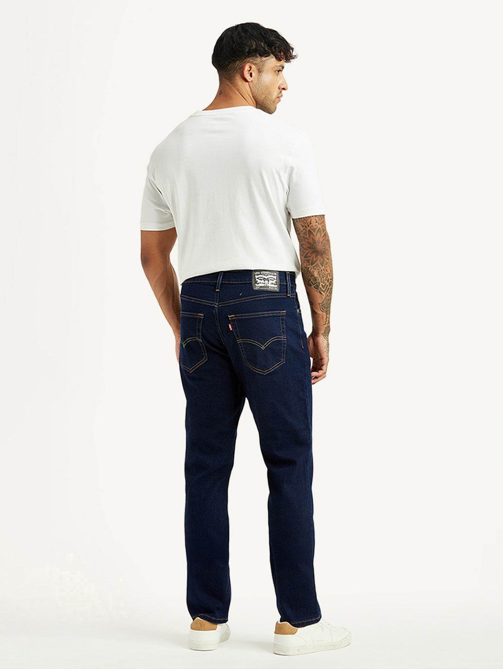 Men's 541 Dark Blue Athletic Tapered Fit Mid Rise Jeans - Back View