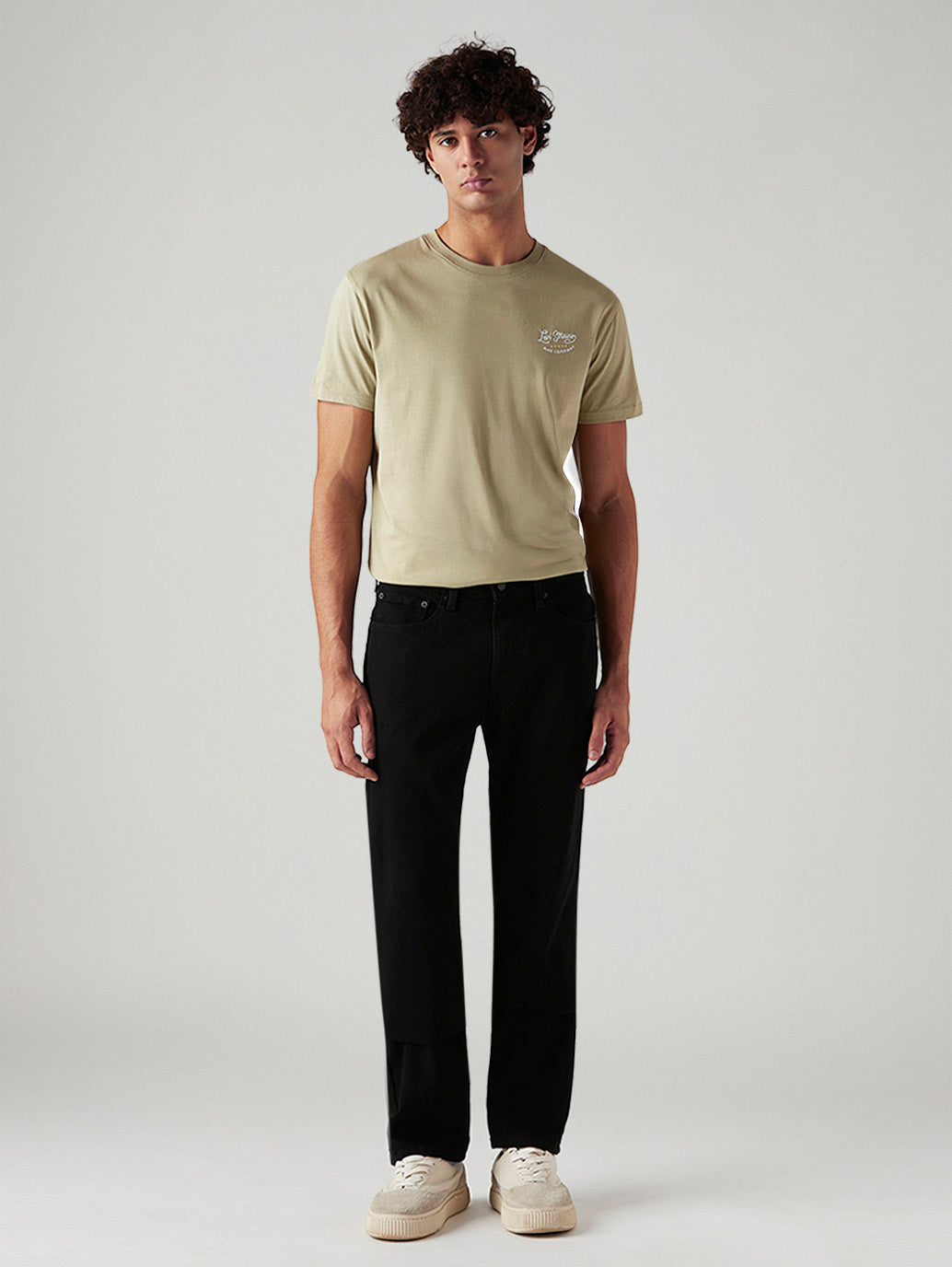 Men's 541 Black Athletic Tapered Fit Mid Rise Jeans - Front View