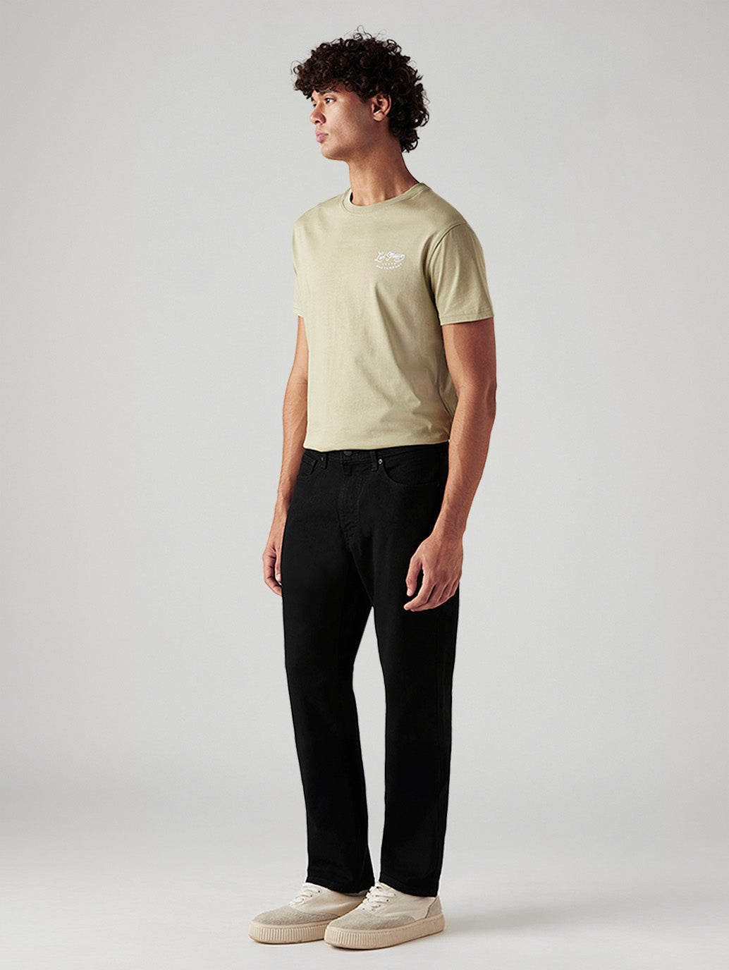 Men's 541 Black Athletic Tapered Fit Mid Rise Jeans - Side View