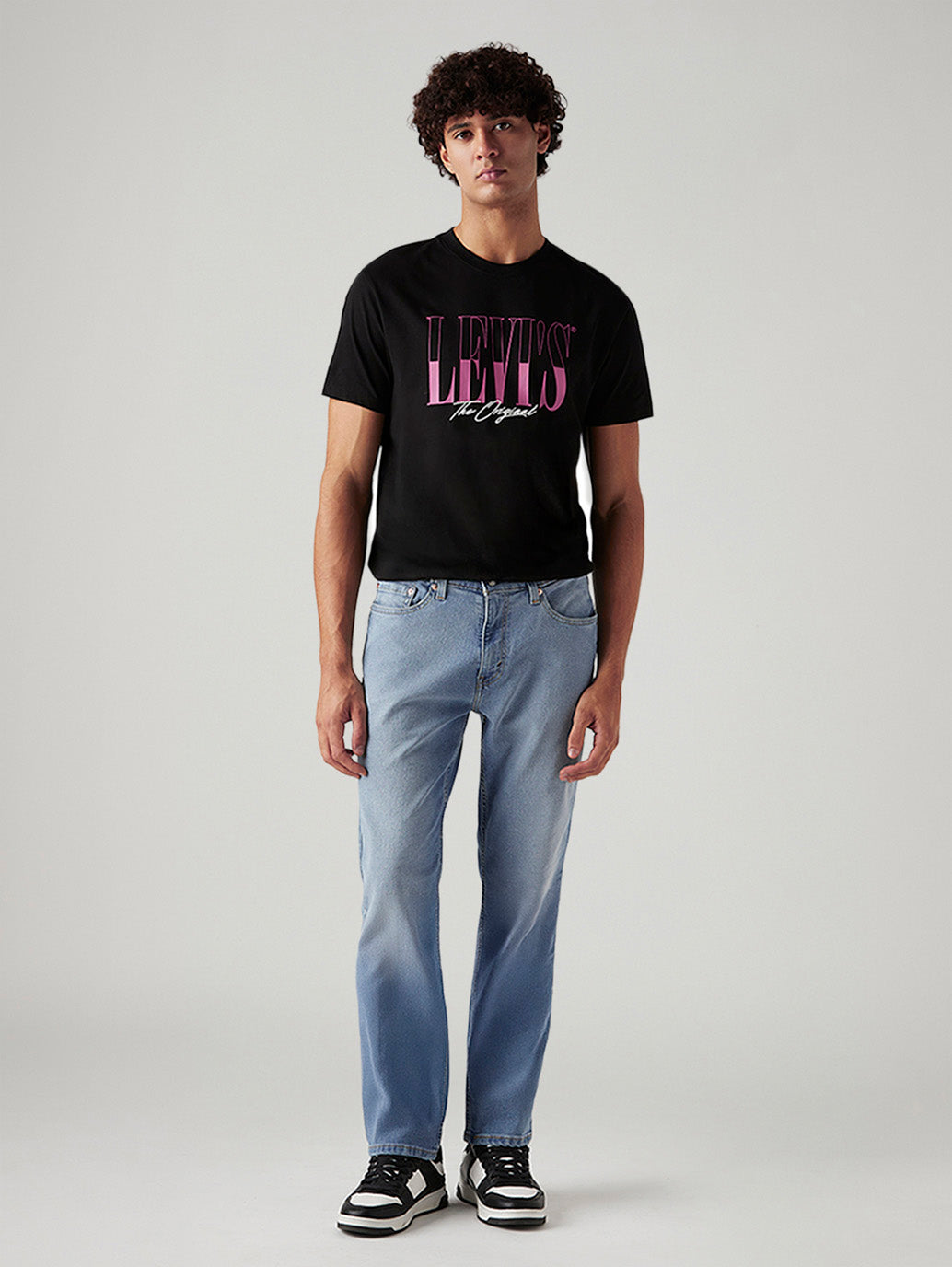 Men's 541 Light Blue Athletic Tapered Fit Mid Rise Jeans - Front View