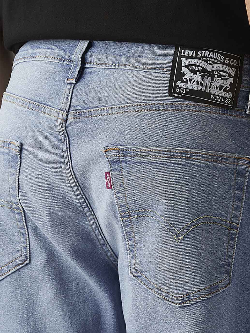 Men's 541 Light Blue Athletic Tapered Fit Mid Rise Jeans - Detail View