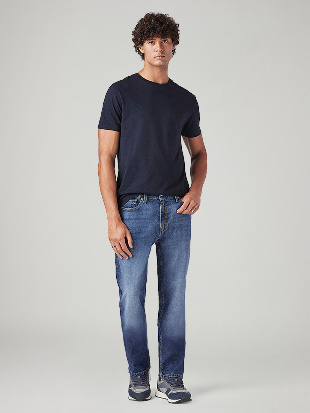 Men's 541 Blue Athletic Tapered Fit Mid Rise Jeans - Styleshot View