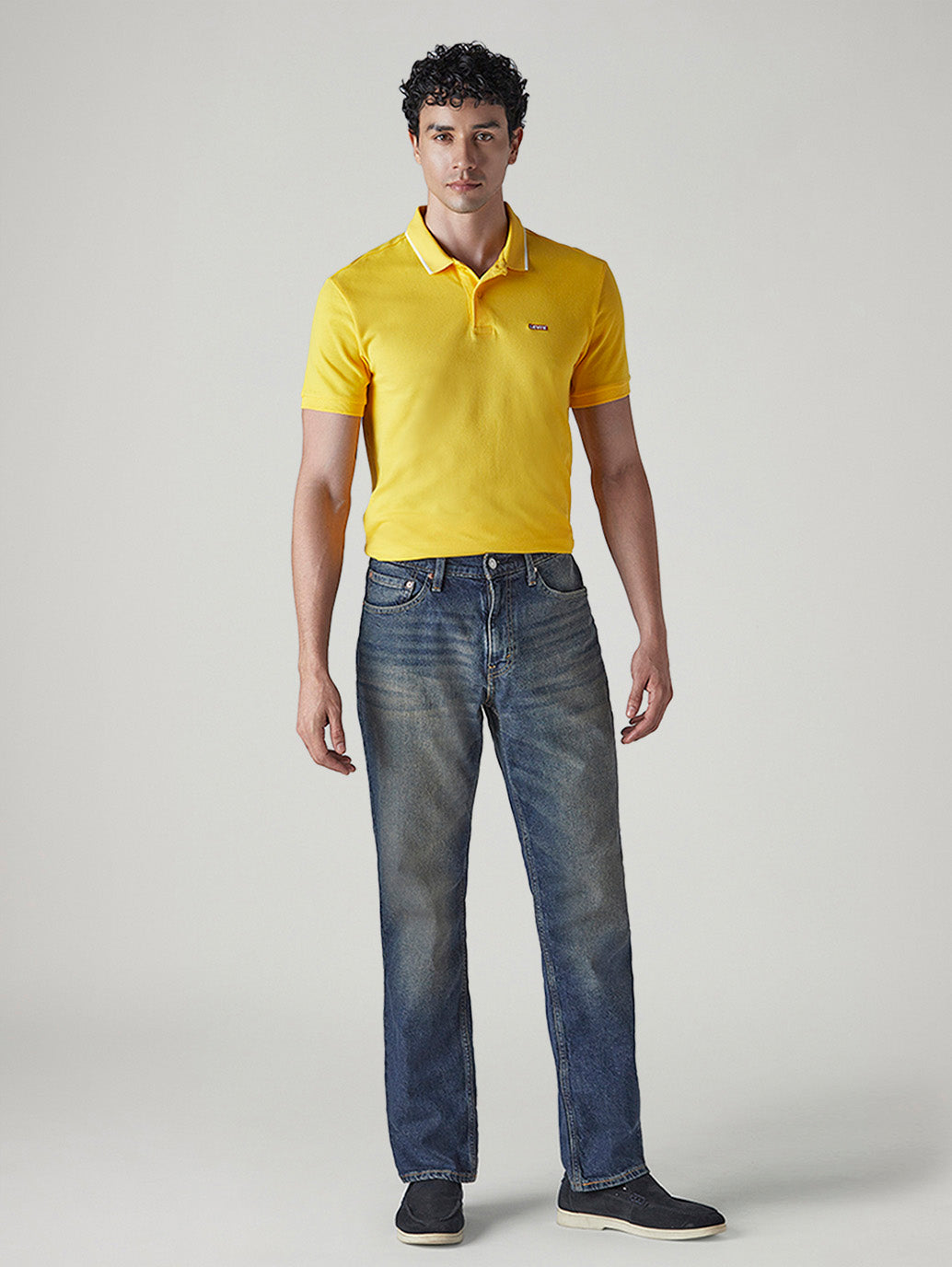 Men's 541 Med Indigo Athletic Tapered Fit Mid Rise Jeans - Styleshot View