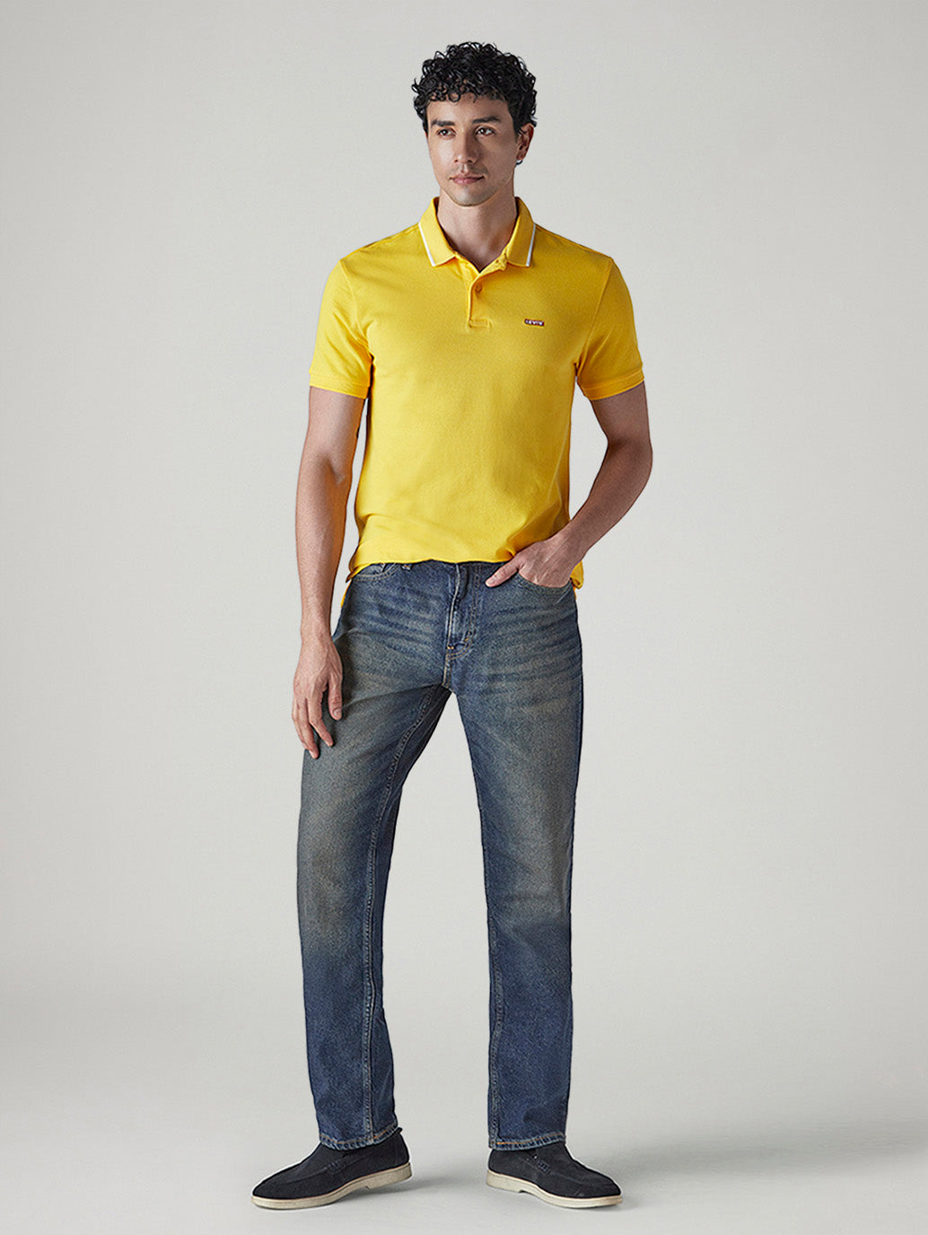 Men's 541 Med Indigo Athletic Tapered Fit Mid Rise Jeans