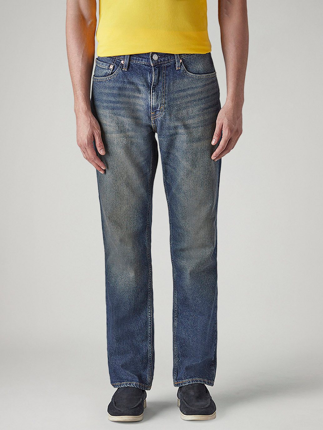 Men's 541 Med Indigo Athletic Tapered Fit Mid Rise Jeans - Front View