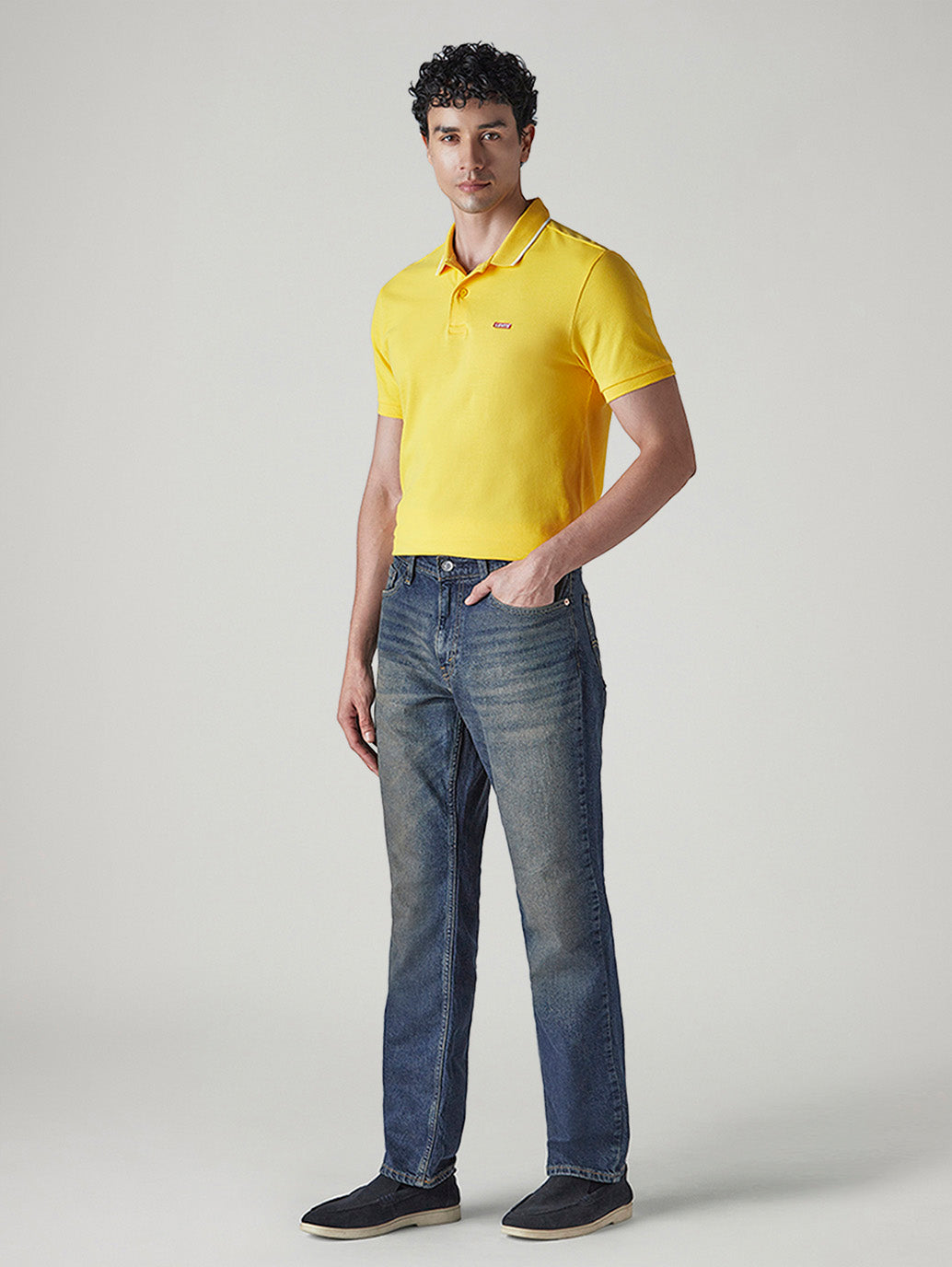 Men's 541 Med Indigo Athletic Tapered Fit Mid Rise Jeans - Side View
